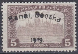 Hongrie Banat Bacska 1919 Mi 18 * Palais Du Parlement (J33) - Banat-Bacska