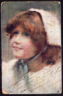Argentina - 1905 - Drawing - Girl - A.J. Elsley "Studies Of Childhood" Postcards - Dessins D'enfants