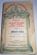 ANTOLOGÍA GRIEGA - Colección De Antiguos Poetas Griegos - Historia Y Arte