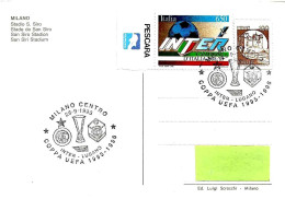 ITALIA ITALY - 1995 MILANO Coppa UEFA Calcio INTER-LUGANO 0-1 Su Cartolina Stadio San Siro - 8184 - 1991-00: Poststempel