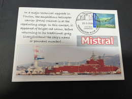 27-3-2024 (4 Y 12) French Navy Warship PHA Mistral Temporarely Pianted In RED (20-3-2024) In Toulon Naval Shipyard - Militaria