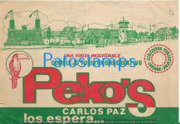 226070 ARGENTINA CORDOBA CARLOS PAZ PUBLICITY COMPLEJO RECREATIVO PEKO'S & MAP NO POSTAL POSTCARD - Argentina