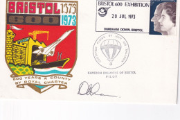 GB 1973 BRISTOL 600 BRISTOL EXHIBITION HOT BALLOON SIGN COVER. - Cartas & Documentos