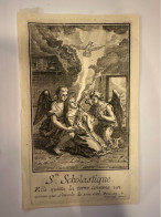 Kopergravure Sainte Scholastique Martyr Graveur Harrewijn Fete 10 Februari Norcia Italy Beschermheilige Onweer En Regens - Collections