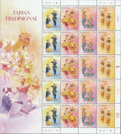 Malaysia 2024-3 Traditional Dance Full Sheet MNH Costume Chinese Indian Dragon Zodiac - Malesia (1964-...)