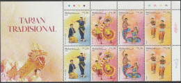 Malaysia 2024-3 Traditional Dance MNH (title, Dragon, Plate Color, Dancer) Costume Chinese Indian Dragon Zodiac - Malaysia (1964-...)