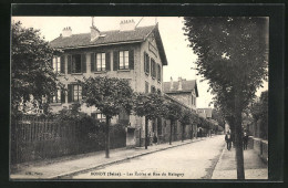 CPA Bondy, Les Ecoles Et Rue Du Mainguy  - Bondy