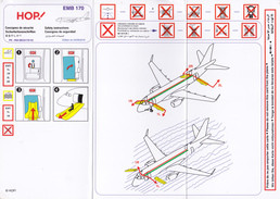 HOP ! Régional - EMB 170 / Consignes De Sécurité / Safety Card - Fichas De Seguridad