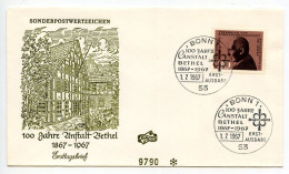 Germany, West 1967 FDC Scott 973 Friedrich Von Bodelschwingh, Centenary Of Bethel Institution - 1961-1970