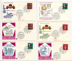 Germany, West 1968 6 FDCs Scott 978-980 Science & Technology - Koenig Printing Press, Mining & Microscope Construction - 1961-1970