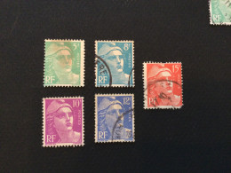 Num. 809 (5Fr)- 810 (8Fr)-811(10Fr)- 812 (12Fr)- 813 (15Fr) Type Marianne De Gandon - Used Stamps