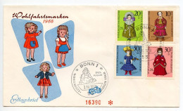 Germany, West 1968 FDC Scott B438-B441 19th Century Dolls - 1961-1970