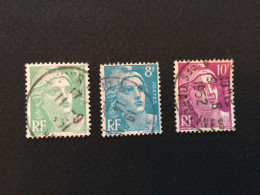 Num. 809 (5Fr)-  810 (8Fr)-811(10Fr) Type Marianne De Gandon - Used Stamps