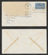 SE)1961 UNITED STATES, 50TH ANNIVERSARY OF NAVAL AVIATION, CURTISS A-1 AIRCRAFT, COVER CIRCULATED IN THE USA, FDC - 1861-65 Confederate States