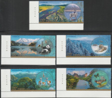 China 2022-26 National Parks MNH (imprint) Fauna Mountain Panda Tiger Monkey Butterfly Frog Bird Unusual (shape) Park - Ungebraucht