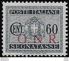 1943 Repubblica Sociale Segnatasse 60c. Brescia I Var MNH Sassone N. 54/Ieaa - Altri & Non Classificati