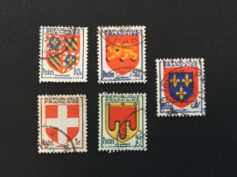 Num. 834(10c)Bourgogne - 835(50c)Guyenne - 836(1Fr)Savoie - 837(2Fr)Auvergne Et 838(4Fr)Anjou - Used Stamps