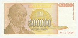500 000 Dinara - 1994 - Yugoslavia - Jovan Cvijić - Kapetan Mišino Zdanje (error Signature Deputy Governor) - Yugoslavia