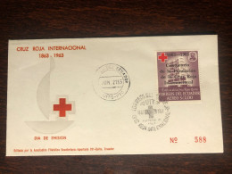 ECUADOR FDC COVER 1963 YEAR RED CROSS DUNANT HEALTH MEDICINE STAMPS - Ecuador