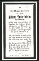 Sterbebild Juliana Borderdörfler Aus Biberbach, Gestorben 1928  - Documents