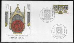 Germany. FDC Mi.1786.750th Anniversary Of Regensburg. Old Town Hall Reliefs. FDC Cancellation On Cachet Special Envelope - 1991-2000