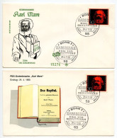 Germany, West 1968 2 FDCs Scott 985 Karl Marx - Das Kapital - 1961-1970