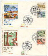 Germany, West 1969 2 FDCs Scott 1000-1003 Nature Protection - Seashore, Foothills, Mountains, Riverbed - 1961-1970