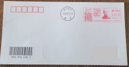 China Cover "Wu Changshuo" (Huzhou, Zhejiang) Postage Machine Stamp First Day Actual Delivery Seal - Buste