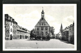 AK Grafenwöhr, Hindenburg-Platz, Kirche  - Grafenwoehr