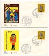 Germany, West 1969 2 FDCs Scott B454 Christmas - Nativity, Jesus In Manger - 1961-1970