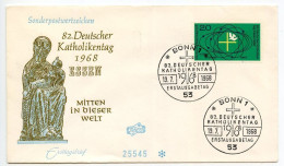 Germany, West 1968 FDC Scott 989 82nd Meeting Of German Catholics In Essen - 1961-1970