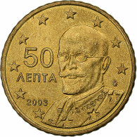 Grèce, 50 Euro Cent, 2003, Athènes, SUP, Laiton, KM:186 - Greece