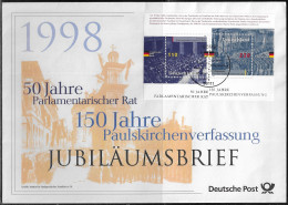 Germany. FDC Mi. BL43. Souvenir Sheet.  50 Years Of Parliamentary Council: 150 Years - Constitution Of St. Paul's Church - 1991-2000