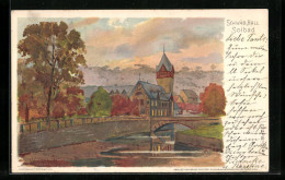 Lithographie Schwäb. Hall, Herbstlicher Blick Auf Das Solbad  - Schwaebisch Hall