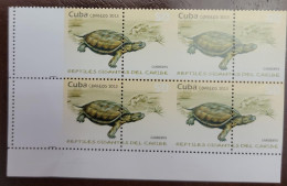 O) 2013 CUBA,  ERROR PERFORATION,  PREHISTORIC ANIMALS - GIGANT REPTILES OF THE CARIBBEAN, TURTLE - TORTOISE,  BLOCK MNH - Autres & Non Classés