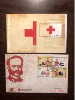 ECUADOR FDC COVER 2010 YEAR RED CROSS DUNANT HEALTH MEDICINE STAMPS - Equateur