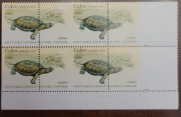 O) 2013 CUBA,  ERROR PERFORATION,  PREHISTORIC ANIMALS - GIGANT REPTILES OF THE CARIBBEAN, TURTLE - TORTOISE,  BLOCK MNH - Autres & Non Classés