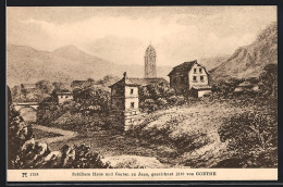 AK Jena, Schillers Haus Und Garten, Gezeichnet 1810 Von Goethe  - Jena