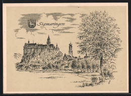 Künstler-AK Sigmaringen, Schloss Mit Wappen  - Sigmaringen