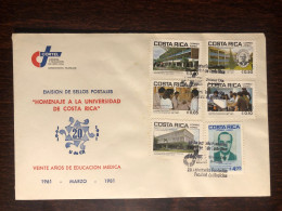 COSTA RICA  FDC COVER 1981 YEAR HOSPITAL MEDICAL SCHOOL HEALTH MEDICINE STAMPS - Costa Rica