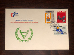 COSTA RICA  FDC COVER 1981 YEAR DISABLED PEOPLE HEALTH MEDICINE STAMPS - Costa Rica