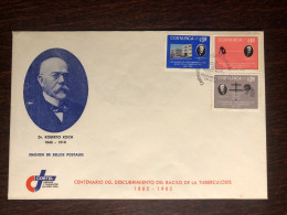 COSTA RICA  FDC COVER 1982 YEAR KOCH TUBERCULOSIS HEALTH MEDICINE STAMPS - Costa Rica