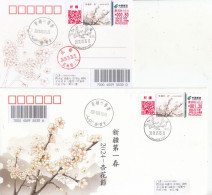 China 2024 The Apricot Blossom Day ATM Stamps Label Entired Postal Card And Cover - Hologramme