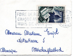 76515 - Frankreich - 1956 - 30F Buchbinden EF A Bf REIMS - ... -> Westdeutschland - Cartas & Documentos