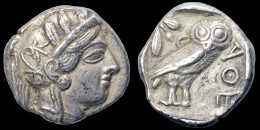 Attica, Athens AR Tetradrachm Owl Standing Right - Grecques