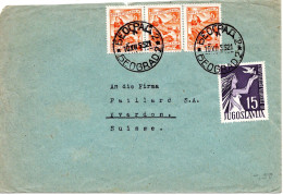 76524 - Jugoslawien - 1955 - 15Din 10 Jahre Republik MiF A Bf BEOGRAD -> Schweiz - Storia Postale