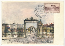 FRANCE => Carte Maximum => 18F Château De Versailles, Entrée (Utrlllo) - 20/12/1952 - Versailles - 1950-1959