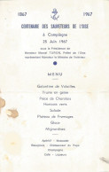 Menu  SAUVETEURS DE L OISE   1967   Pompier Marcel TURON OISE - Menu