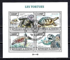 Burundi 2013 Turtles 4v ,Marine ,Reptiles,Turtles Turtle Tortoise, Postmarked, Cancelled Used (**) - Usati