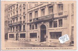 PARIS IX EME- 45/47 RUE DE CHATEAUDUN- LA PROTECTRICE- SOCIETE D ASSURANCE- CACHET M GAUTHIER REPRESENTANT A TROYES - Paris (09)